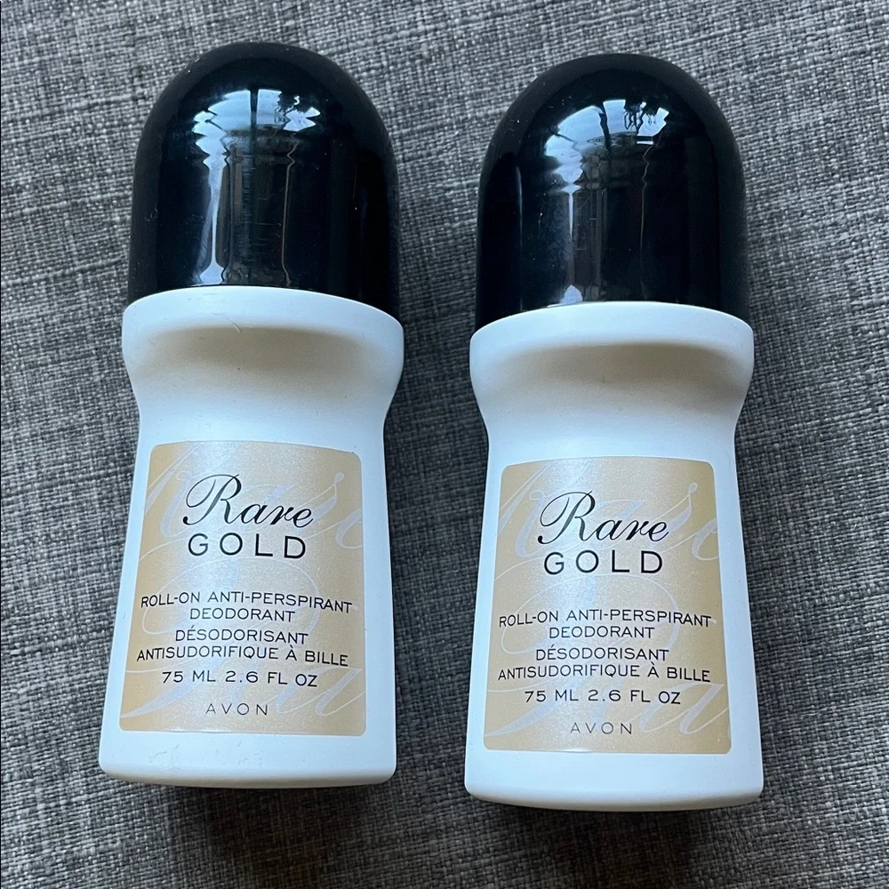 2 Avon Rare Gold Roll-On Antiperspirant Deodorant New